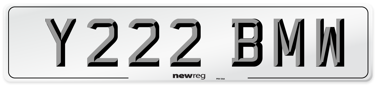 Y222 BMW Number Plate from New Reg